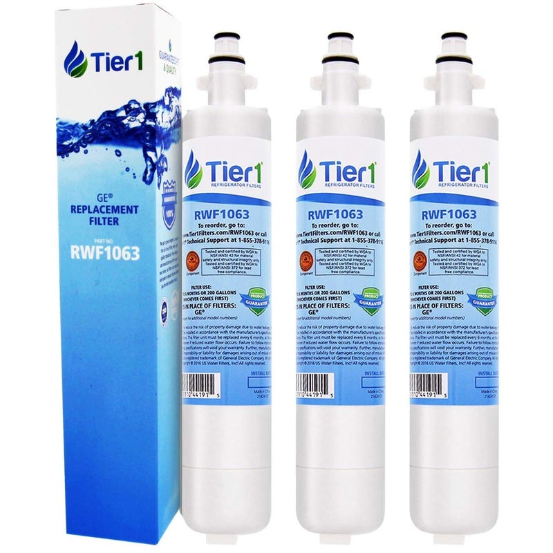 Tier1 RPWF Refrigerator Water Filter 3-pk | Replacement for GE RPWF (NOT RPWFE), WSG-4, MPF15350, DWF-36, R-3600, OPFG3-RF300, RWF3600A, WD-RPWF, WF277, Fridge Filter - Image 1